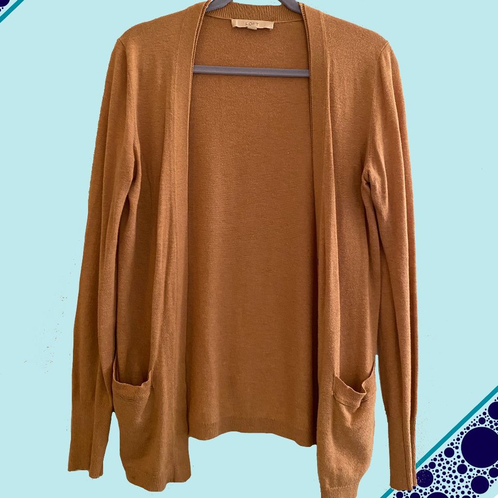 Brown Lightweight Cardigan | LOFT